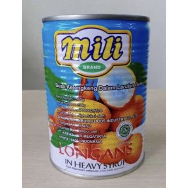 

Mili Longan / klengkeng kaleng 565gr, Buah kaleng dlm sirup