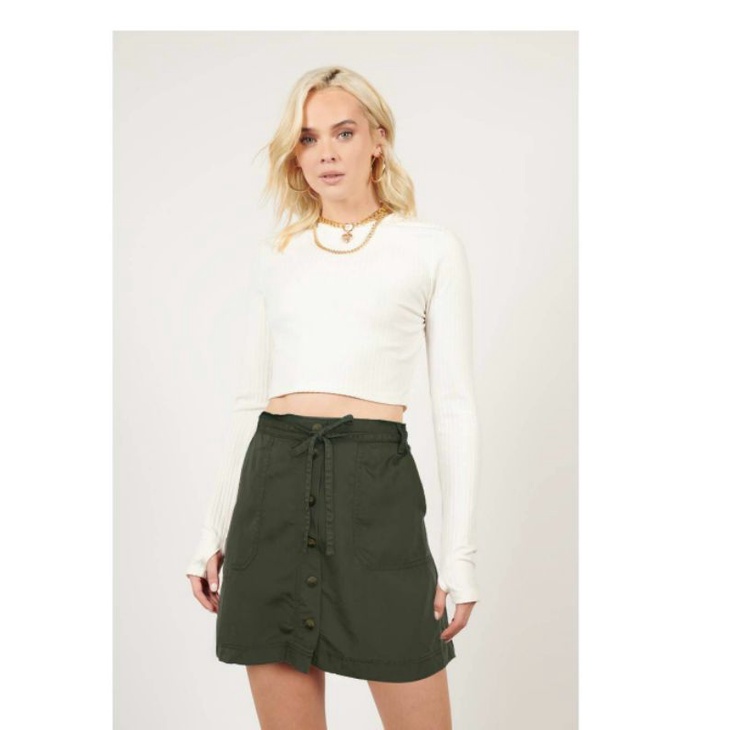 Gp Green button utility down skirt