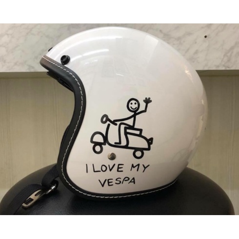 Stiker I Love My Vespa Cutting Sticker Motor Mobil Helm