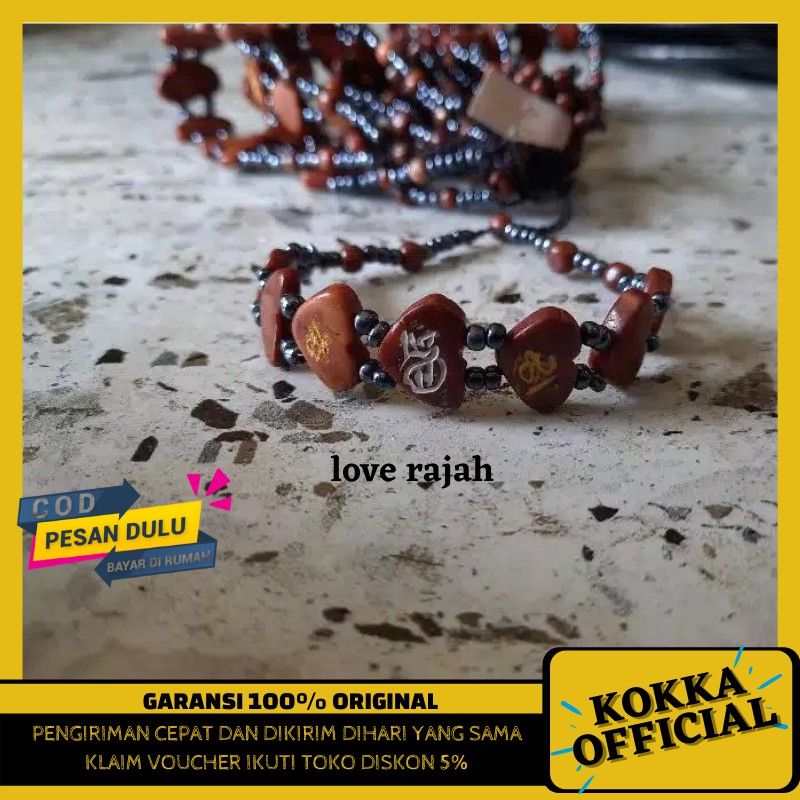 COD Gelang Kayu Kokka Motif Love Rajah Original Kaukah Kokkah Kaokah Kaoka Kauka