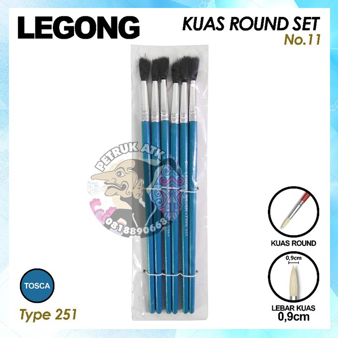 

[SET] KUAS BRUSH LEGONG 251 NO.11 ROUND SET (6 PCS)*