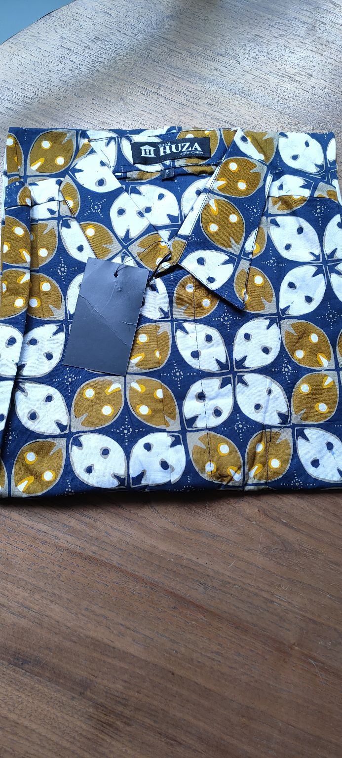 Kemeja Pria Atasan Batik Pria Lengan Pendek Bahan Katun Cap Regular Fit Batik Huza