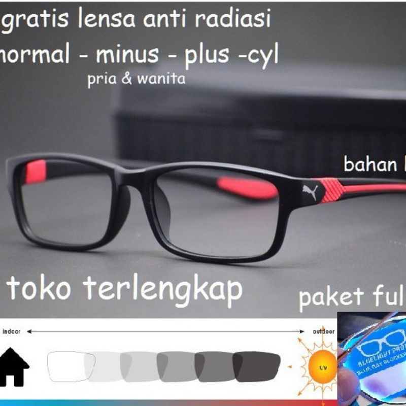 kacamata lensa bluecromic atau photocromic blueray bisa normal minus plus cilinder tergantung permintaan sampai minus 5 cyl 2 harga masih sama tulis saja pesanan kaka di catatan saat order free box lap cairan pembersih kode 833 size 53-17-140