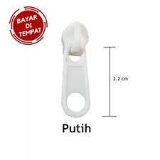 Kepala Resleting  Pelastik / Zipper - No. 5, Putih