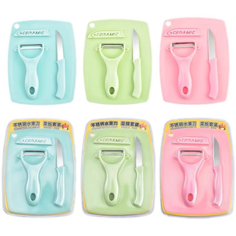 PISAU DAPUR KERAMIK SET 3 IN 1 PISAU TALENAN PEELER 3PCS 0115