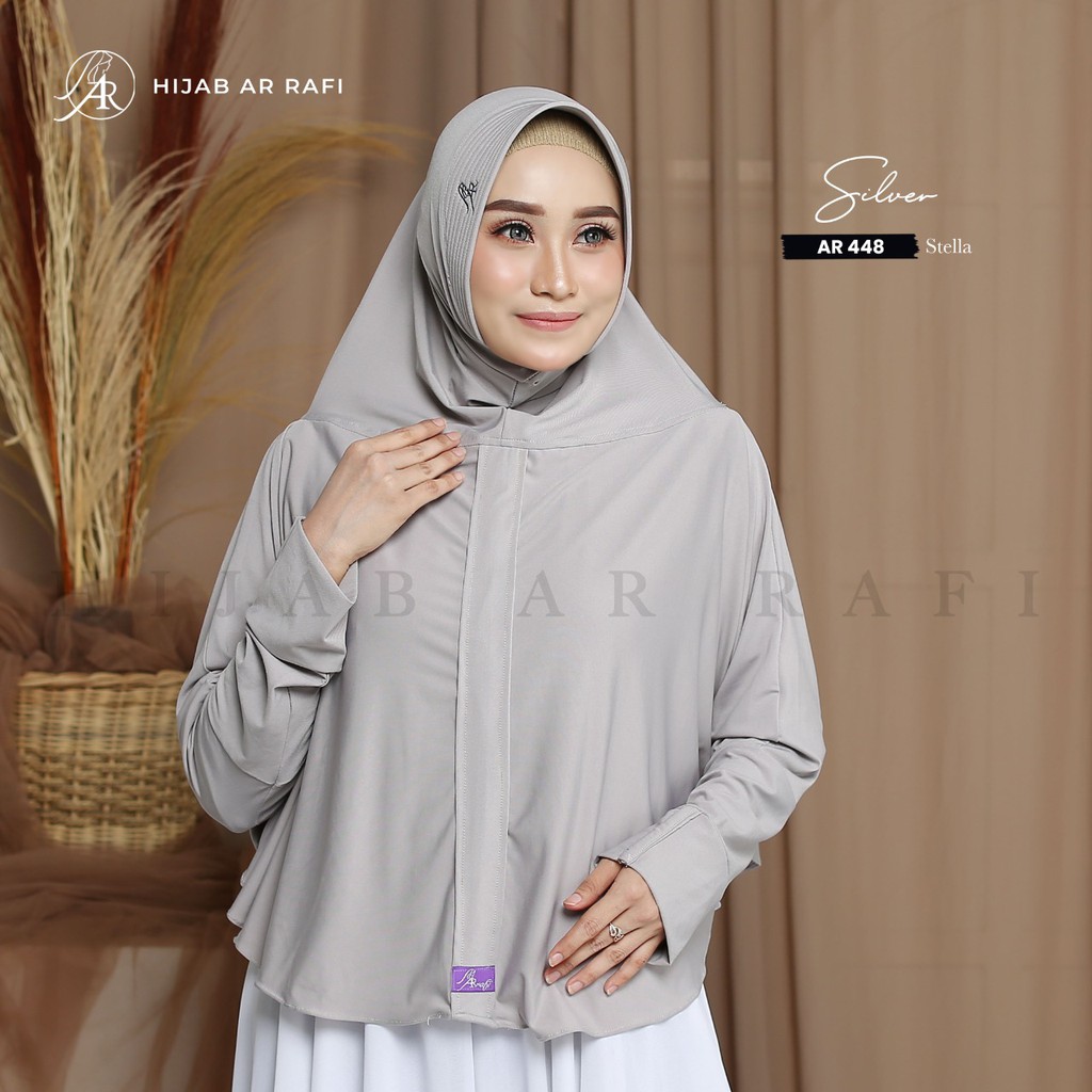 Hijab Arrafi 448 Terbaru 2020 Jilbab Bergo Instant Antem Kerudung Daily Simpel Lengan Tangan  AR 448-4