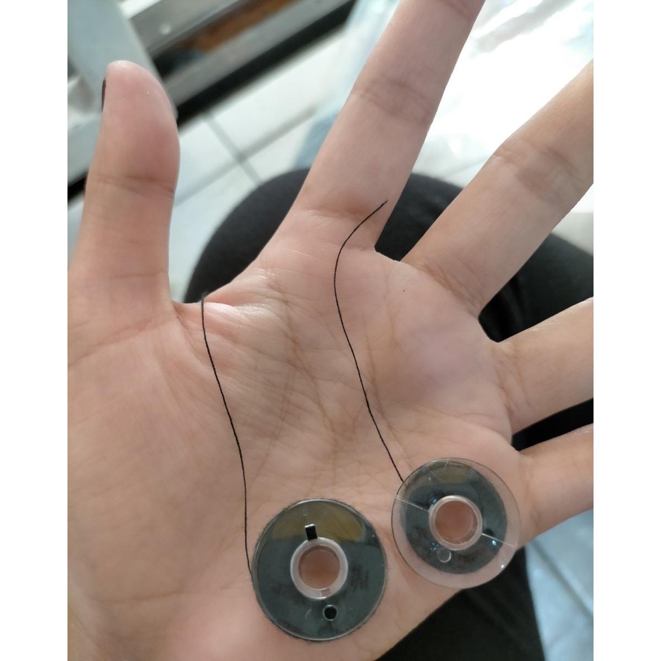 Set Spool/Bobbin Transparan + Benang (Mesin Jahit Portable)