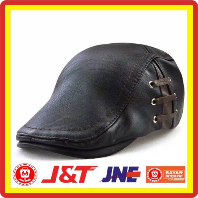 Topi Kulit import Model Copet Pelukis Bassis Topi Kodok TK04