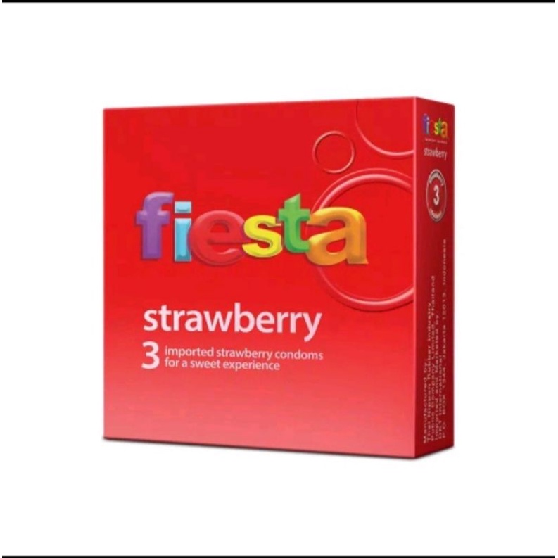 Kondom fiesta aroma strawberry, isi3 pcs original