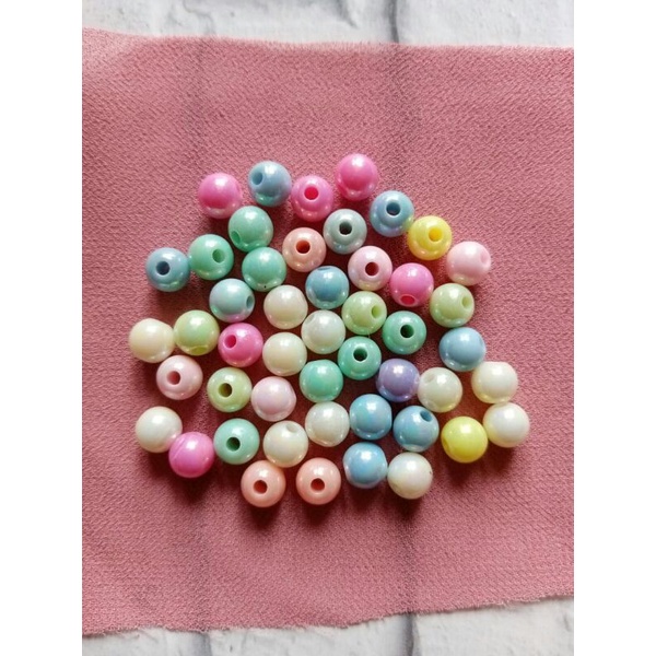 manik mote bulat uk 5ml warna pastel 20gr/strapmasker/kalung/gelang/bros (MM 782)