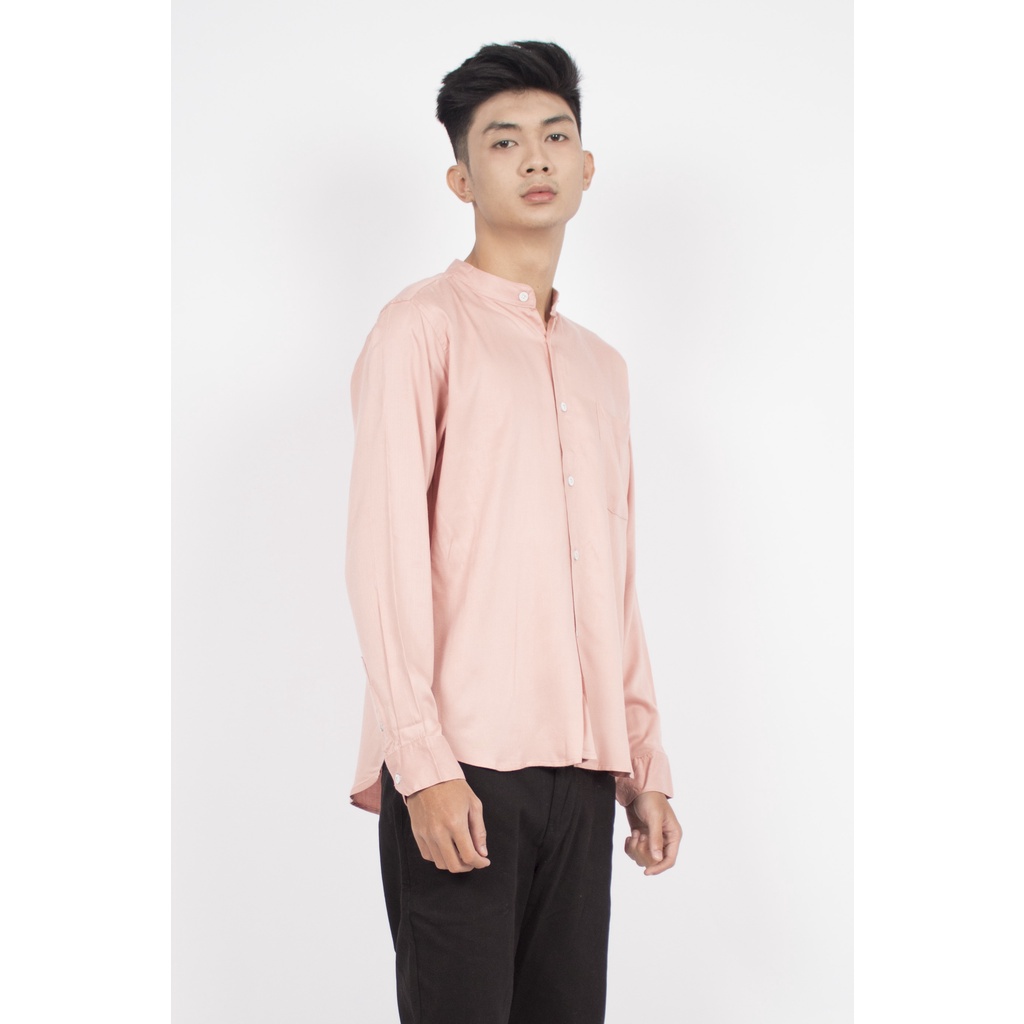 HIPNOP FortKlass ARKANA Pink Kemeja Polos Pria Lengan Panjang Formal