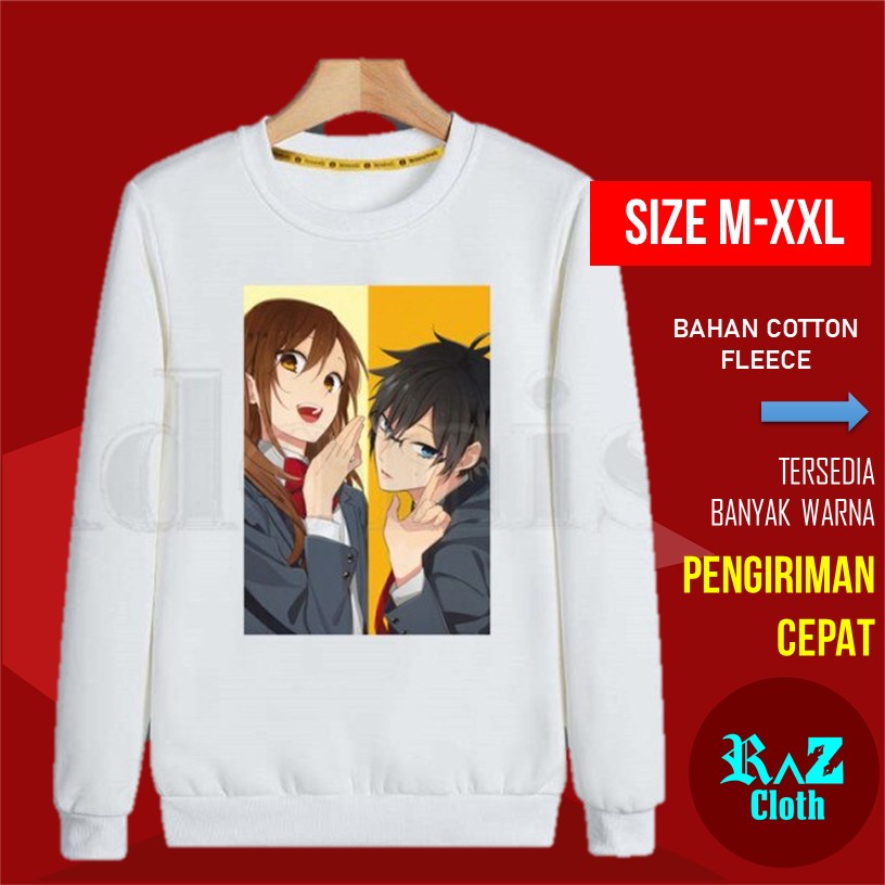 Hoodie Switer Sweater Crewneck Wanita Couple Anime Hori San To Miyamura Kun Horimiya Sweeter Cowok C