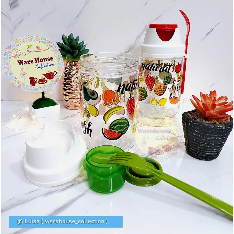Tempat salad/ tempat untuk asinan/manisan/Salad Jar Kaca Herevin 660ml On The Go