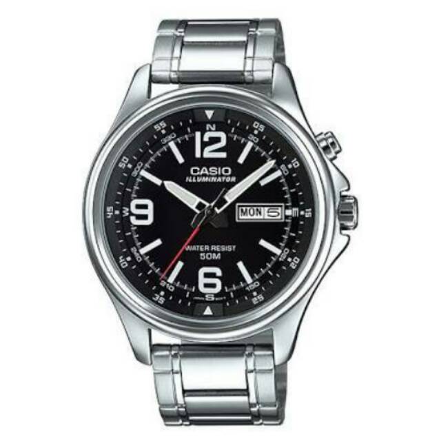 Jam Tangan Pria Casio Original Standard Type MTP-E201D-1B Daydate