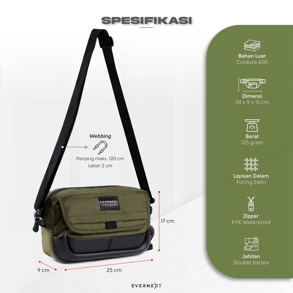 Tas Selempang Cowok Darez Sling Bag Pouch Kantong Pria Waist Bag Distro Multifungsi Outdoor Kerja