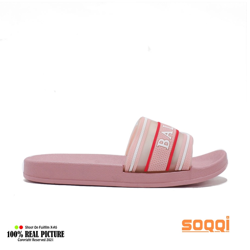 Sendal Karet selop Wanita import korea ori sandal slop cewek distro dewasa slip on branded Soqqi-Blnce 2211 B Terbaru promo murah keren cod 36-40