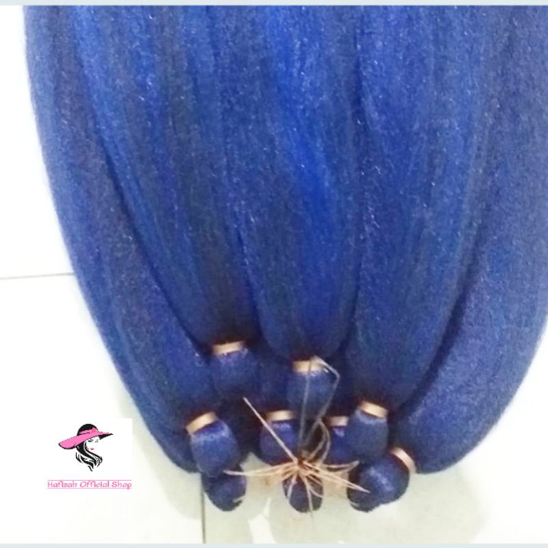 Rambut Sambung | Rambut Palsu Extension 1 Warna Polos Biru