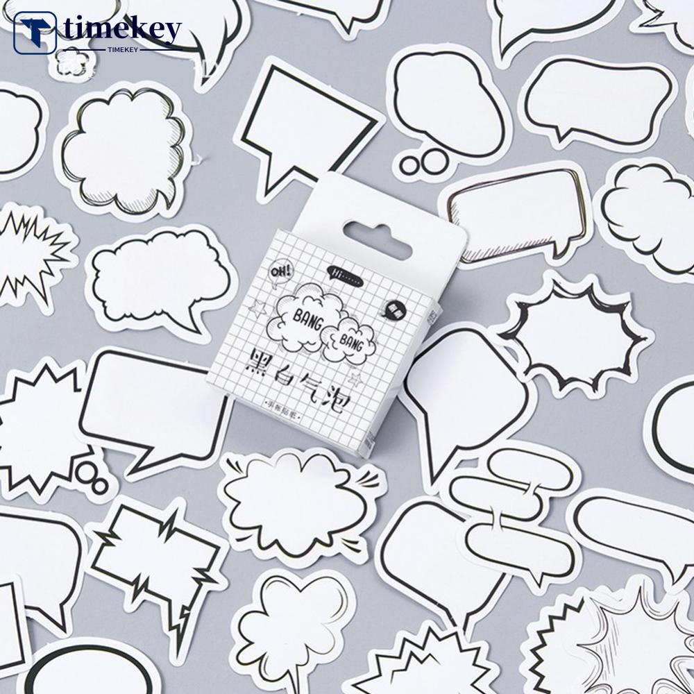 Timekey 45 Lembar / Kotak Stiker Bubble Dekorasi Buku Diary / Album / Handphone / Notebook DIY A4K4