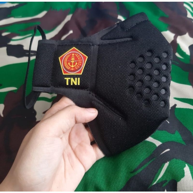 MASKER TOMO TNI POLRI/masker Polisi Terbaru Lifemask Terbaru Logo Polos Hitam