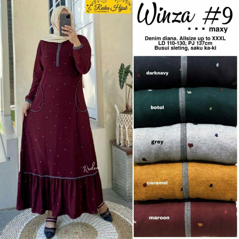 MUMU - GAMIS JUMBO BUSUI Diana Denim WINZA 2 By Mumu Fashion Grosir HIJAB SOLO