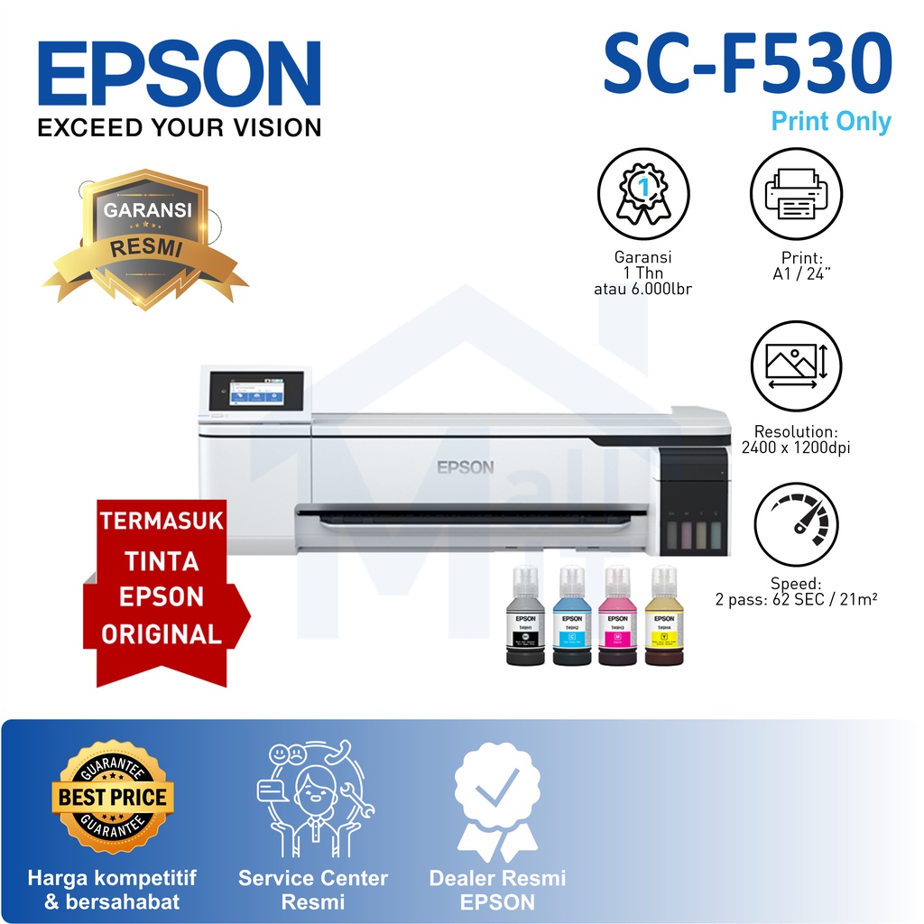 PRINTER EPSON SUBLIMASI SURECOLOR SC-F530 SC F530 A1 24INCI BAJU MUG