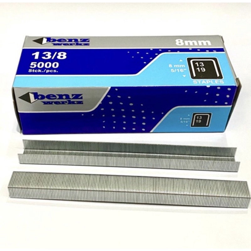 

BENZ 6mm 8mm ( 5000pcs ) Anak hekter tembak R 23 Staples 6 mili 8 mili R23 benz 5000pcs isi refill hekter tembak staples shoot fill gun tacker stapler 13/6 ( 13 / 6 mm ) 13/8 ( 13 / 8 mm ) 5.000pcs
