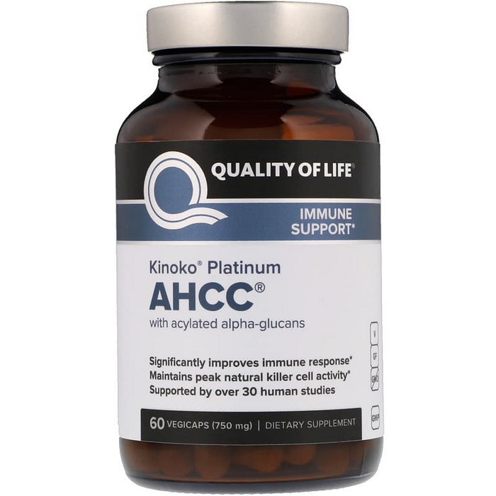 Quality of Life Labs Kinoko Platinum AHCC 750 mg (60 Vegicaps) Ori USA