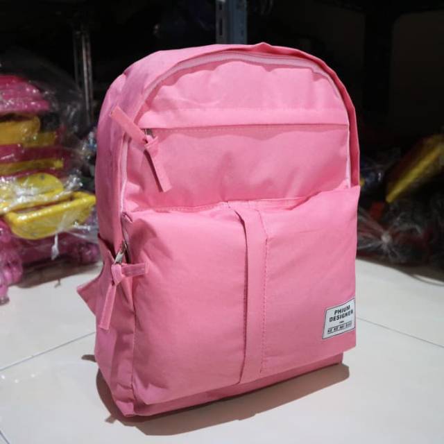 Jual Phium Tas Ransel Perempuan Wanita Warna Pink Sekolah Kuliah Murah