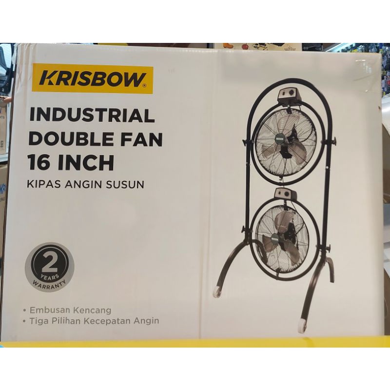 KRISBOW KIPAS ANGIN GANDA 16 INCH / KIPAS INDUSTRIAL DOUBLE FAN / KIPAS 16 INCH