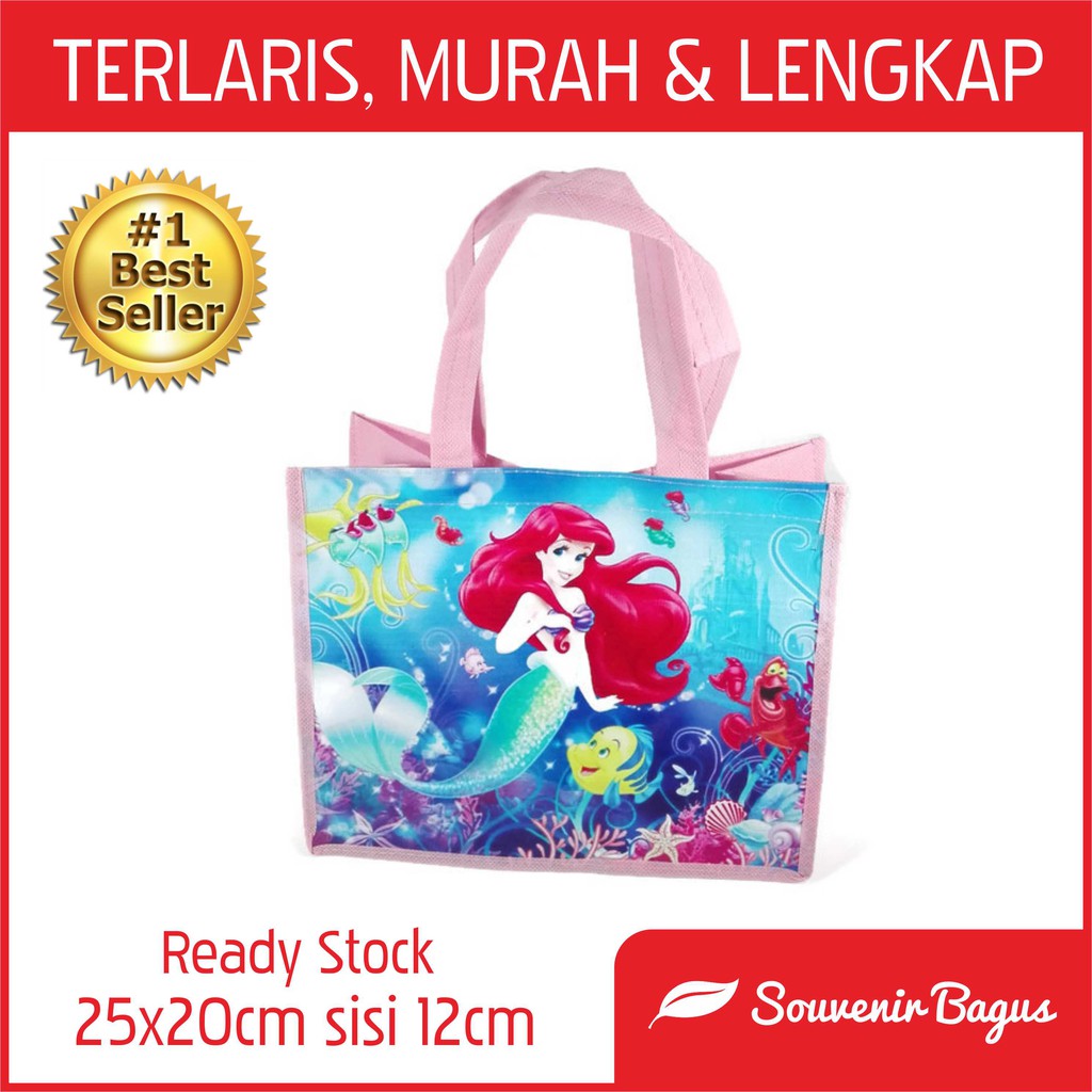 TERLARIS Tas Ultah Ariel Mermaid / Tas Ulang Tahun Putri Duyung / Goodie bag Ulang Tahun Mermaid