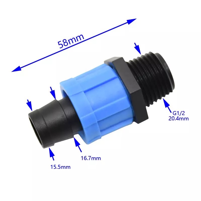 Driptape Male Connector 1/2” Inchi x 17mm