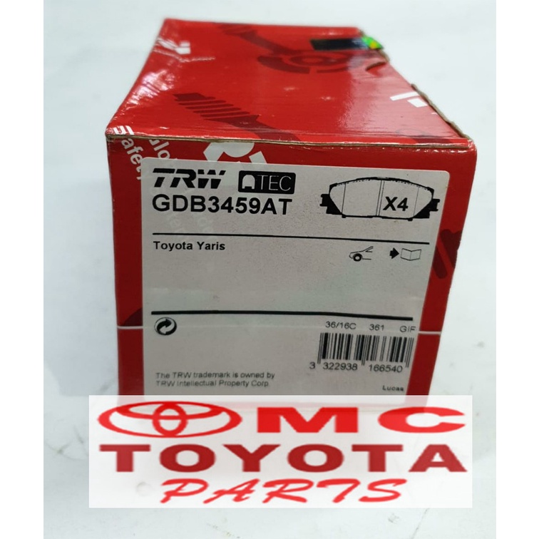 Brake Pad Kampas Rem Depan Yaris Vios 04465-52260 GDB-3459