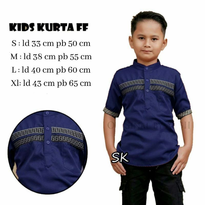 Baju Koko Kids Anak Kurta Ff Baju Atasan Muslim Anak Bahan Toyobo Usia 1-10 Tahun