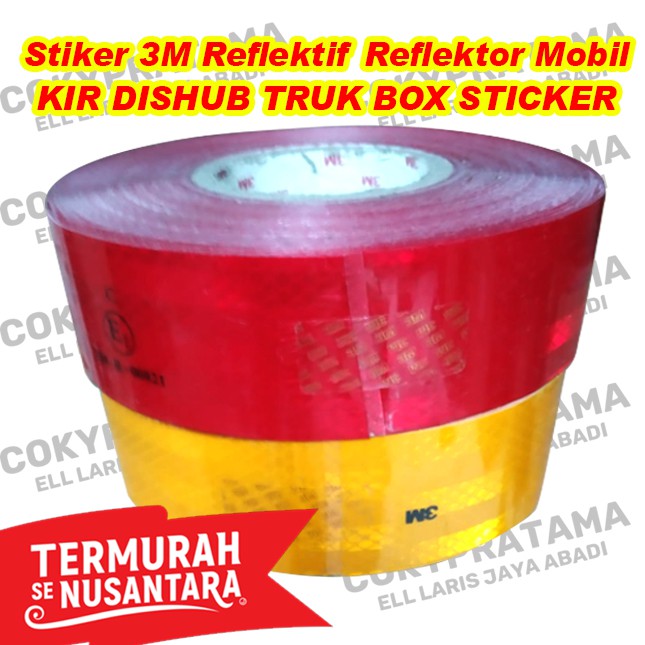 STICKER REFLEKTOR STIKER KIR DISHUB STICKER REFLEKTIF PEMANTUL CAHAYA 5 x 45 METER TERMURAH