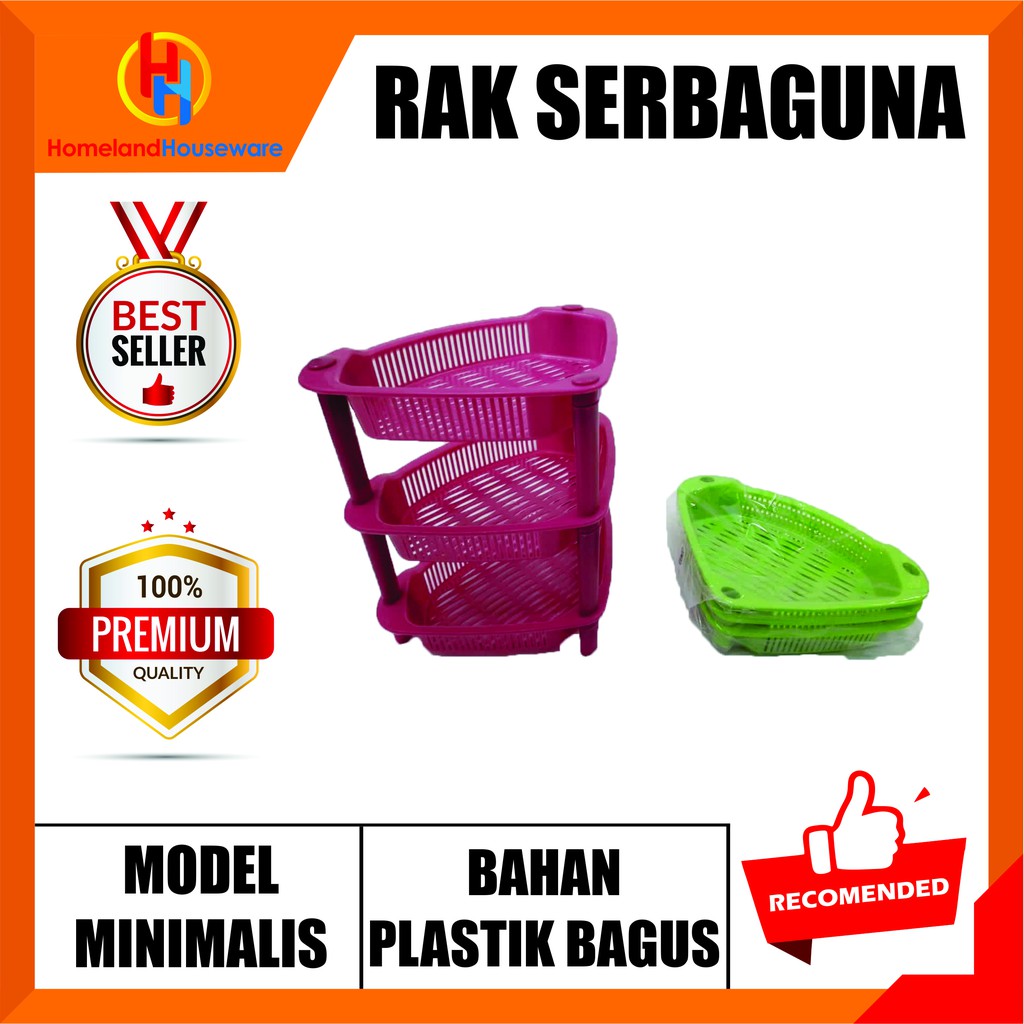 (SIAP KIRIM) RAK PLASTIK/ RAK SERBAGUNA SEGI TIGA SUSUN 3