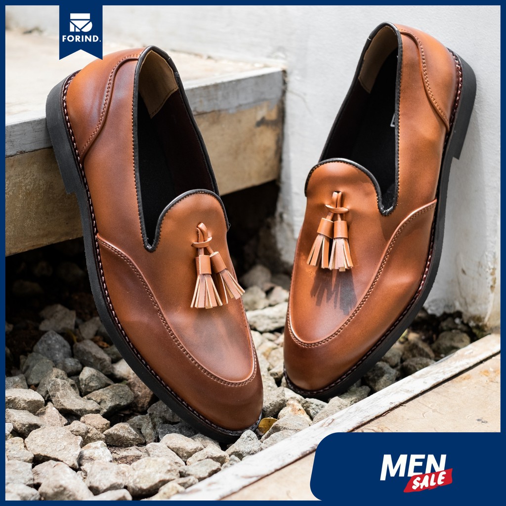 Huesca Brown | 39-44 | Sepatu Tanpa Tali Coklat Loafers Pria Casual Kerja Formal Kantor Laki | Lvnatica x FORIND