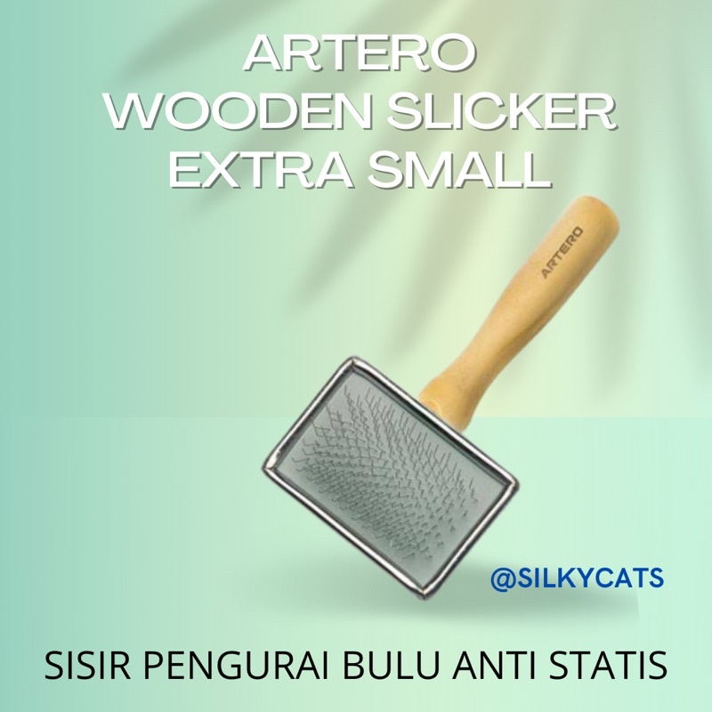 ARTERO wooden slicker xtra small , super soft. sisir pengurai bulu.