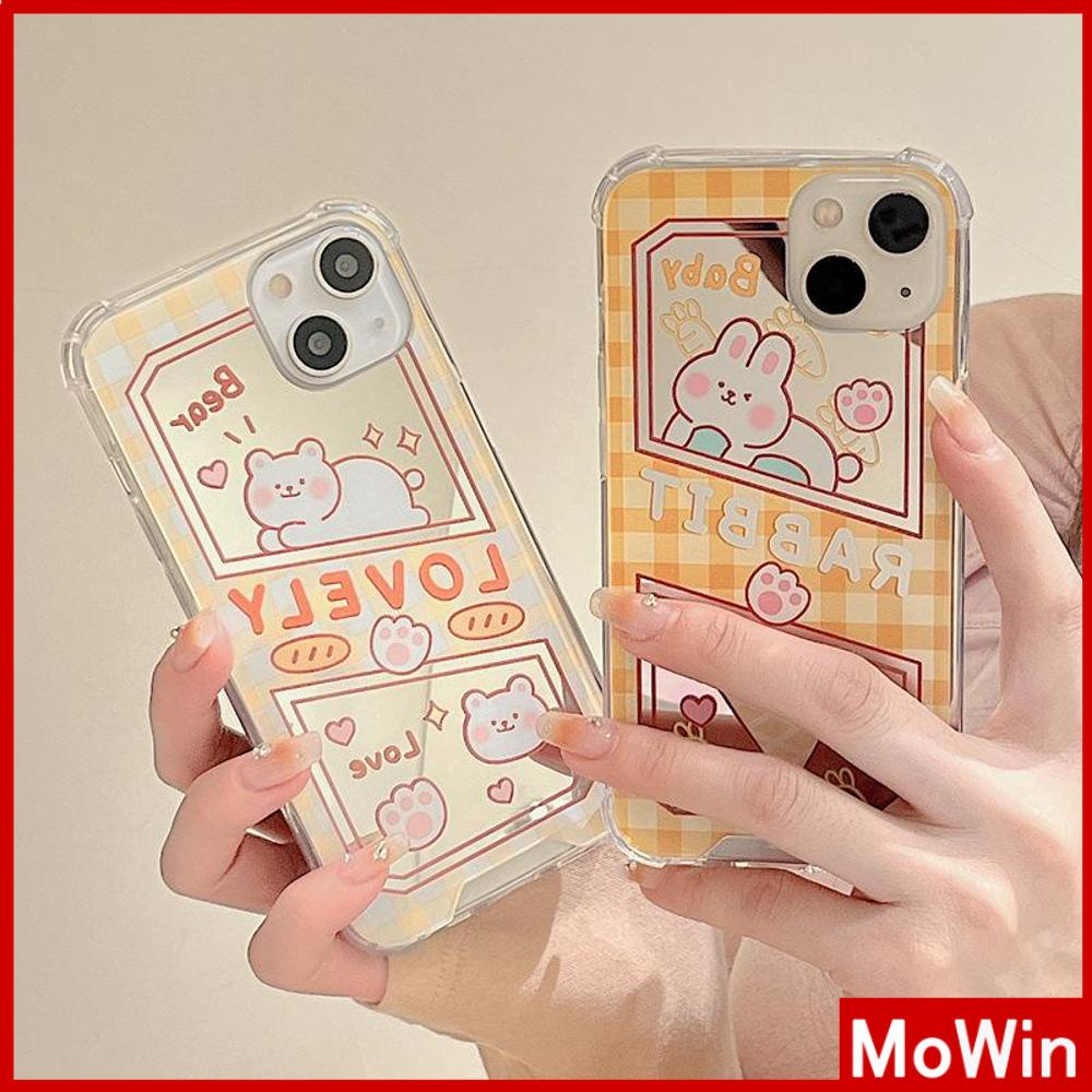 iPhone Case Acrylic Luxury Makeup Mirror Airbag Shockproof Protection Camera Cartoon Bear Cute Compatible For iPhone 11 iPhone 13 Pro Max iPhone 12 Pro Max iPhone 7Plus iPhone xr