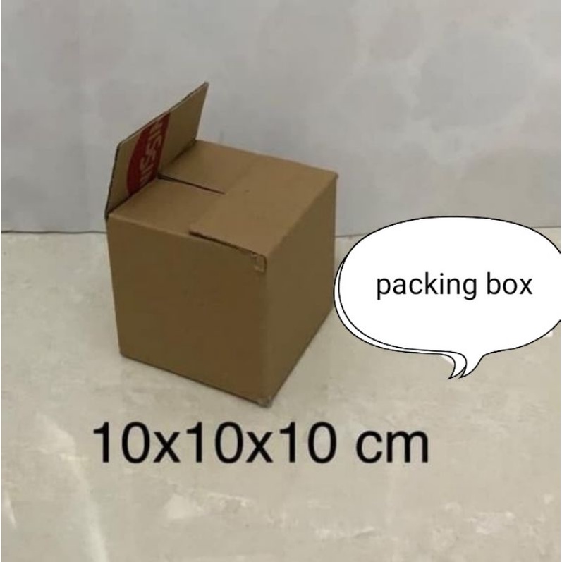 

karton/dus UK.10x10x10cm.single wall luar polos dalem ada tulisan
