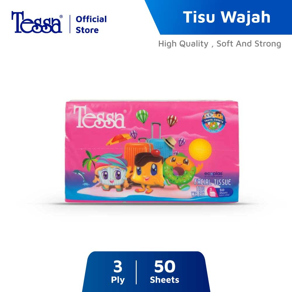 Tissue Tessa facial / tissue Travel pack isi 50 sheets 3ply