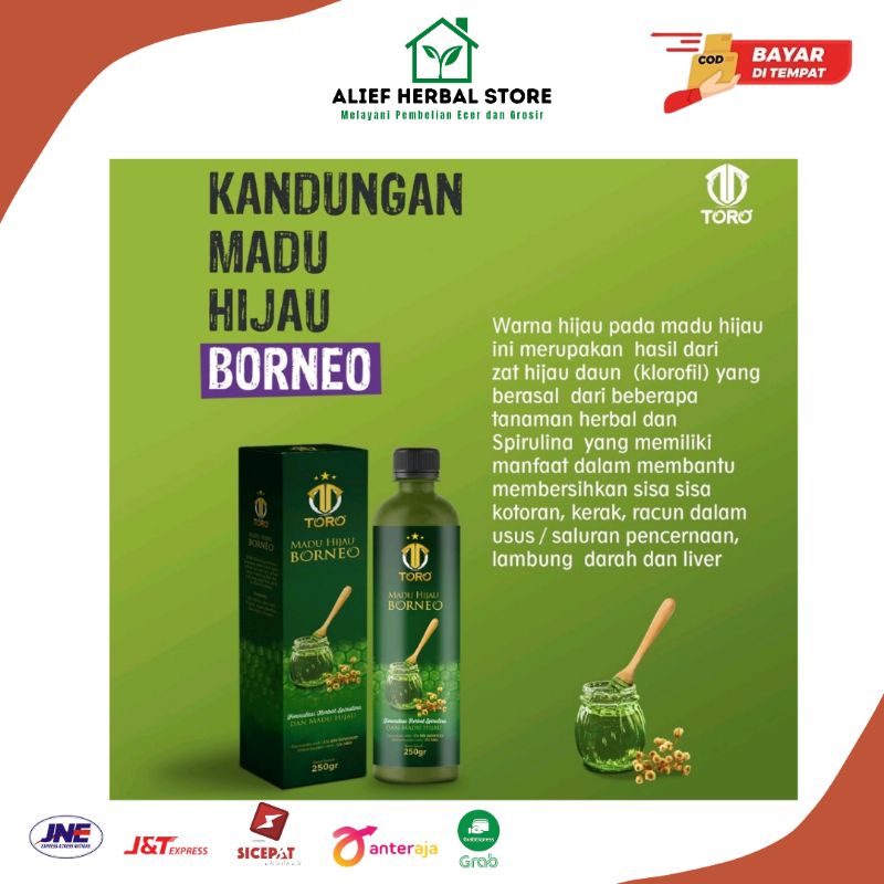 Madu Hijau Borneo Toro Spirulina 250gr | Herbal Asam Lambung Gerd