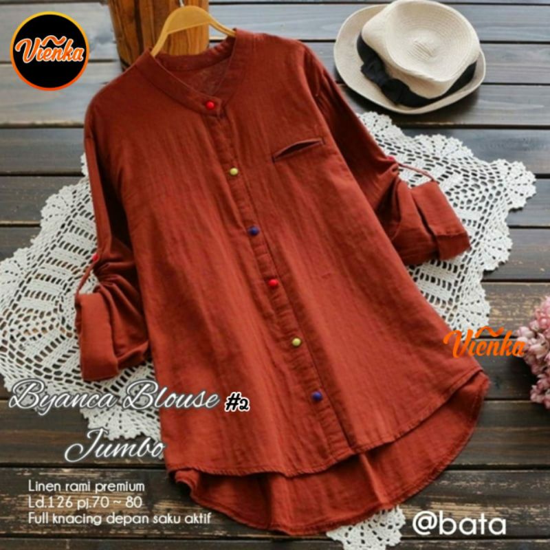 Byanca blouse katun linen jumbo Ld 125