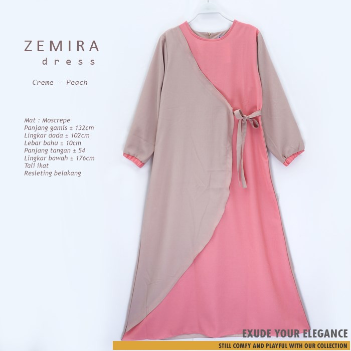 ZEMIRA DRESS / longdress - gamis fashion muslimah bahan moscrepe