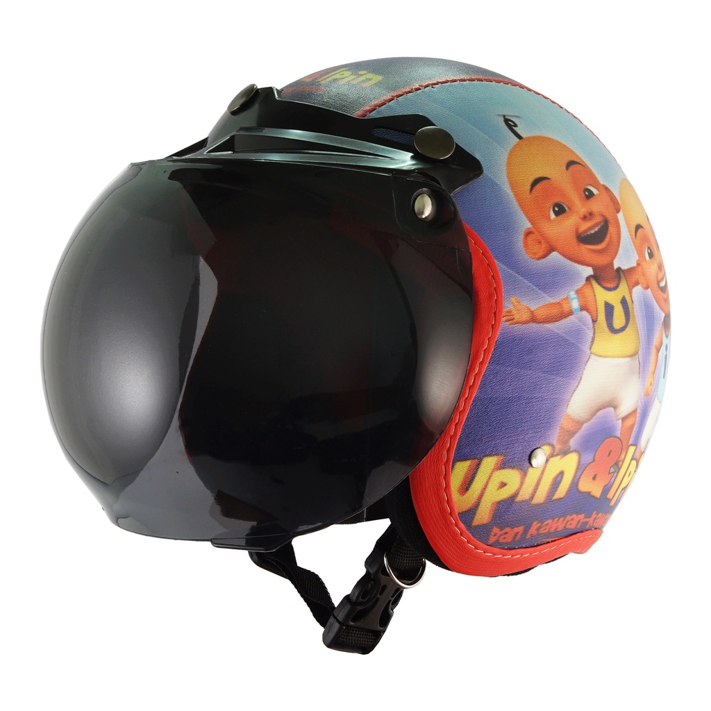 Helm Bogo Retro Anak Untuk Usia 2-6 Tahun Motif Upin Ipin- Biru