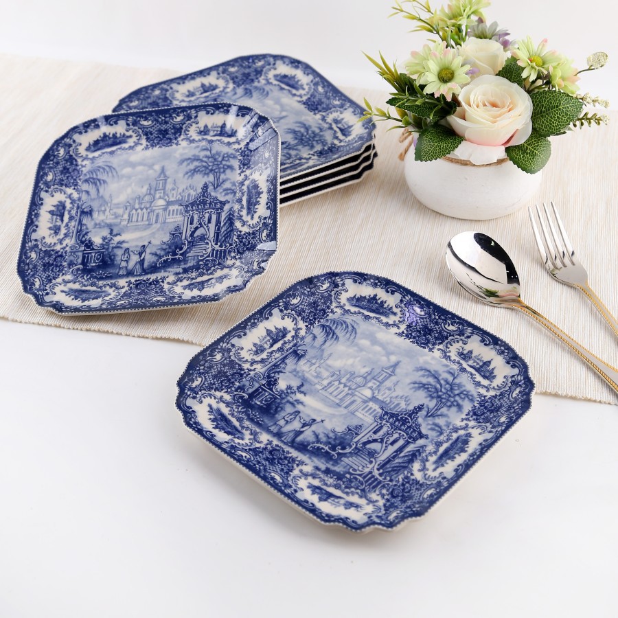 CAPODIMONTE PIRING MAKAN SEGI HALTON CASTLE PER 6 PCS