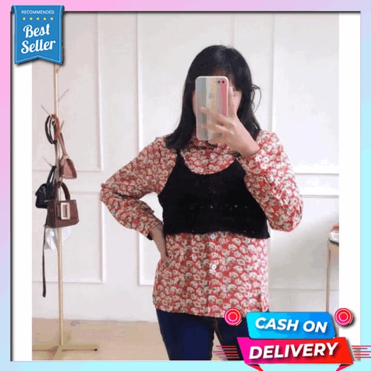 Birdy Top White Putih Sweater Blouse Wanita Kaos Import Printing Big Size Motif New Cod Aqua Blouse 