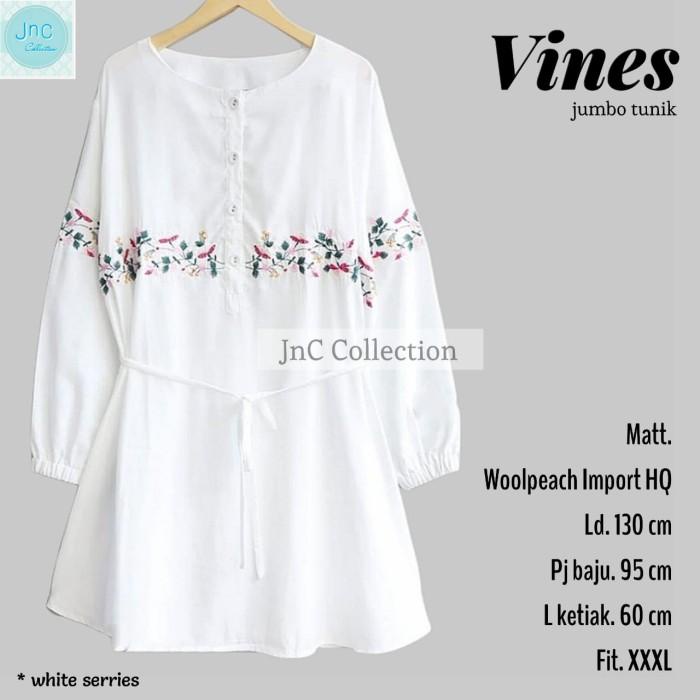 TUNIK JUMBO WANITA BORDIR BUNGA- VINES JUMBO TUNIK