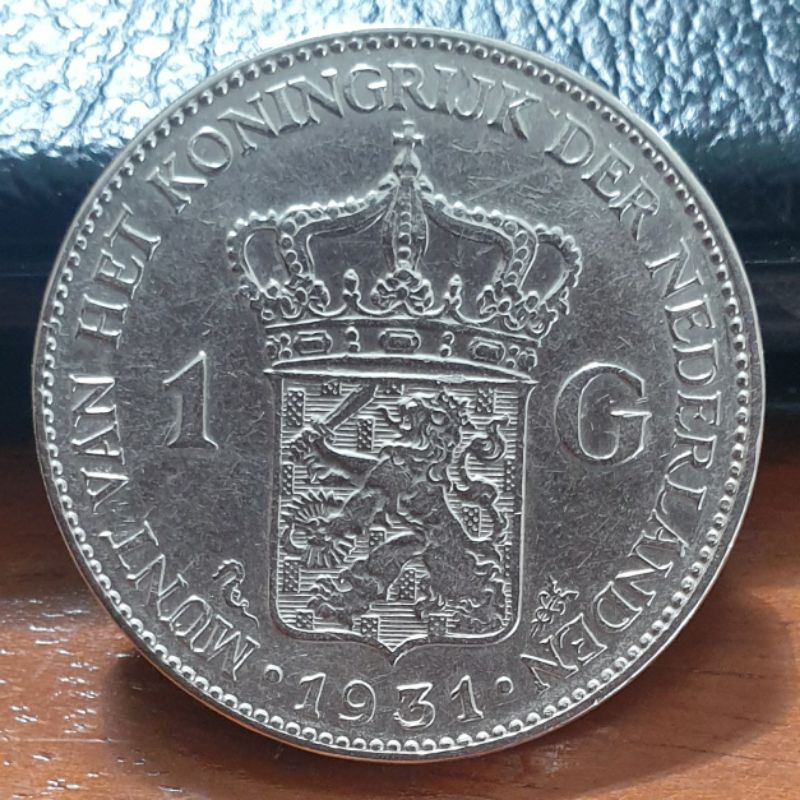 Koin kuno, silver coin, Koin Perak 1 Gulden Wilhelmina tahun 1931