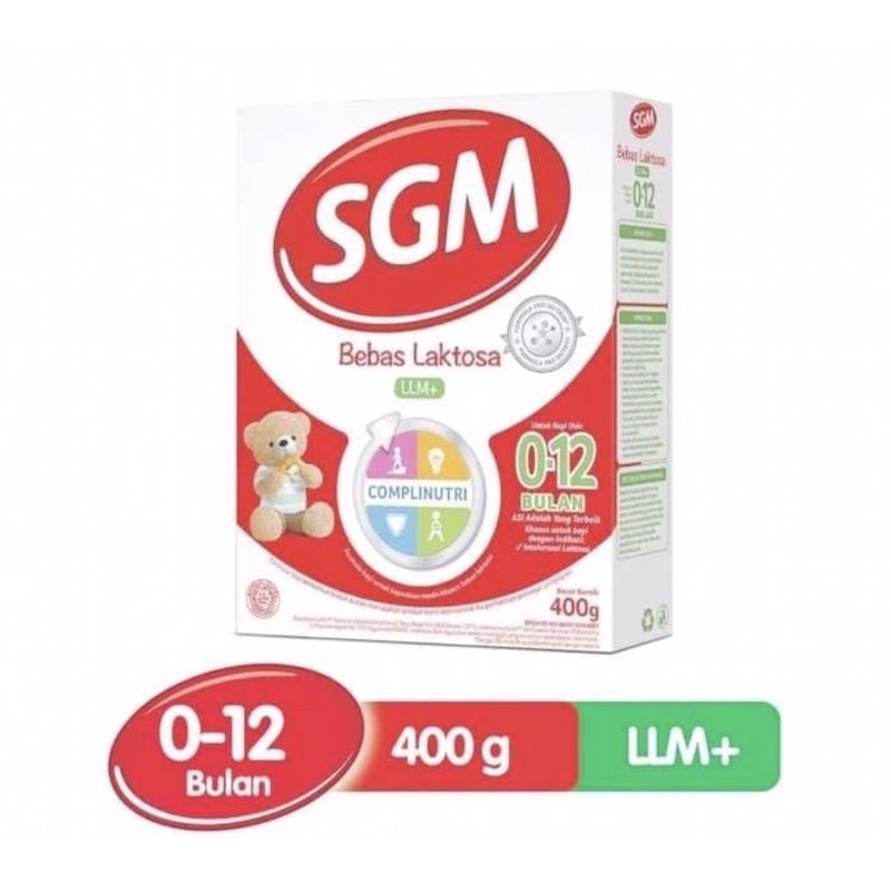 SGM LLM 200 &amp; 400 gram ( susu bebas laktosa untuk bayi diare )