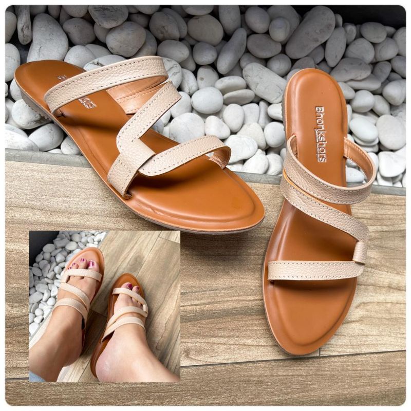 Sandal papirut garut merk bhonkshors/natha anjani sandal kulit garut sandal kulit wanita sol aquila 